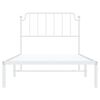 vidaXL Metal Bed Frame without Mattress with Headboard White 100x200cm