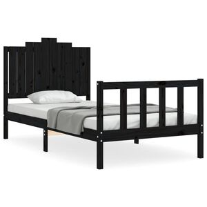vidaXL Bed Frame without Mattress Black 100x200 cm Solid Wood Pine
