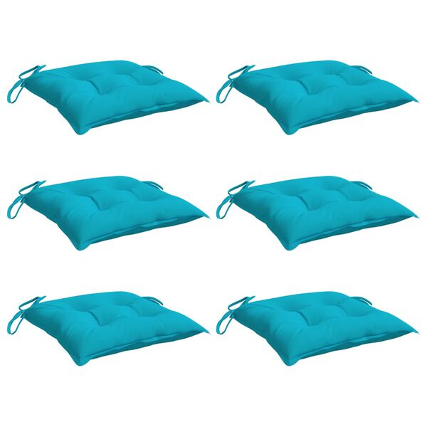 vidaXL Chair Cushions 6 pcs Turquoise 40x40x7 cm Fabric
