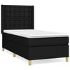 vidaXL Box Spring Bed with Mattress Black 90x200 cm Fabric
