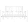 vidaXL Metal Bed Frame without Mattress with Footboard White 140x190cm