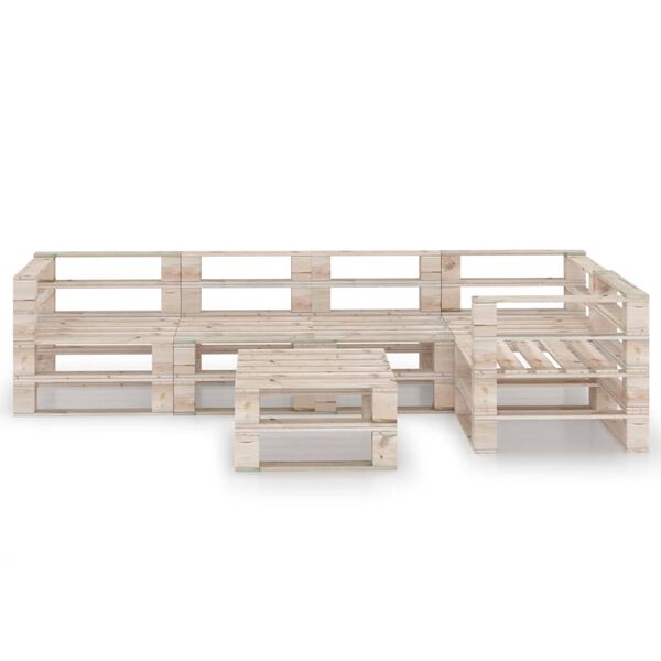 vidaXL 6 Piece Garden Pallet Lounge Set Pinewood