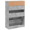 vidaXL Shoe Cabinet with 2 Flip-Drawers Concrete Grey 80x34x116 cm
