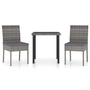 vidaXL Outdoor Dining Set | Grey and black
