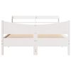 vidaXL Bed Frame with Headboard White 120x200 cm Solid Wood Pine