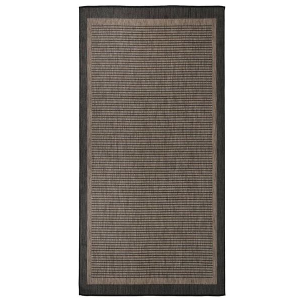 vidaXL Outdoor Flatweave Rug 100x200 cm Dark Brown