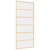 vidaXL Sliding Door Gold 90x205 cm Clear ESG Glass and Aluminium