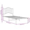 vidaXL Metal Bed Frame without Mattress with Headboard White 90x200cm