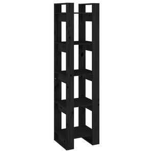 vidaXL Book Cabinet/Room Divider Black 41x35x160 cm Solid Wood Pine