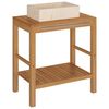 vidaXL Bathroom Vanity Cabinet Solid Teak with Sink Marble Cream