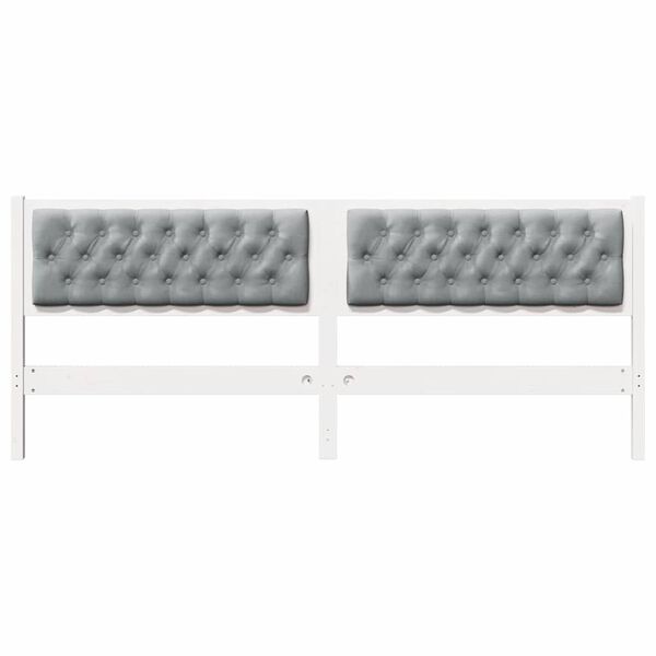 vidaXL Headboard Other White and light grey 200 cm Solid pine wood