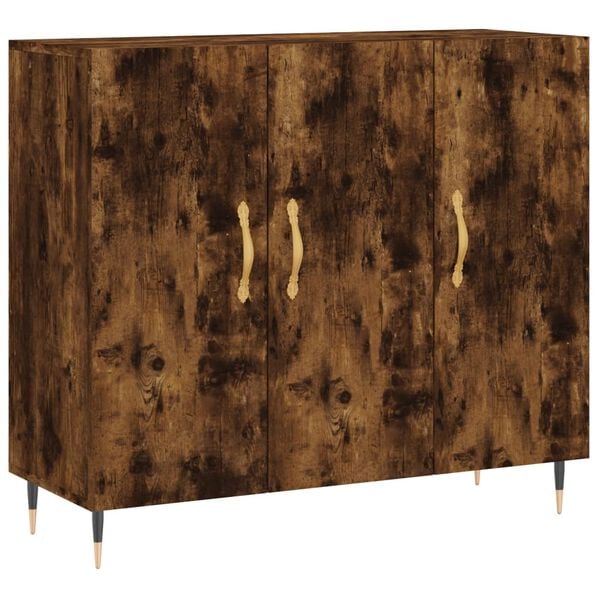 vidaXL Sideboard Smoked Oak 90x34x80 cm Engineered Wood