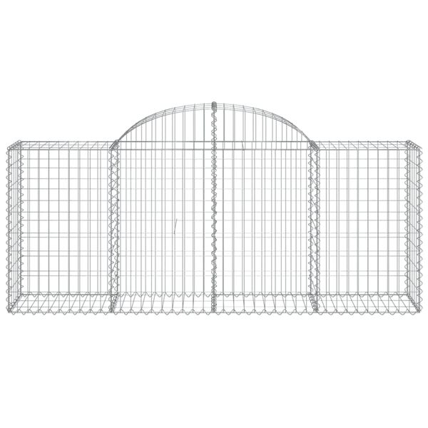 vidaXL Arched Gabion Baskets 14 pcs 200x50x80/100 cm Galvanised Iron