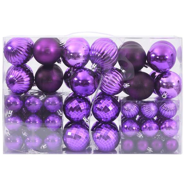 vidaXL Christmas Baubles 100 pcs Lila &Oslash;3/4/6 cm