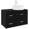 vidaXL Bathroom Furniture Set 2 pcs Black Oak Engineered Wood