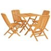 vidaXL 5 Piece Garden Dining Set Solid Wood Teak