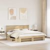 vidaXL Bed Frame Sonoma Oak 200 x 200 cm Engineered Wood