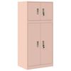 vidaXL Storage Cabinet 2 pcs Pink 60 x 40 x 130 cm Steel Lockable