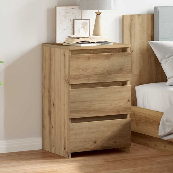 vidaXL Bedside Cabinet Artisan Oak 40x35x62.5 cm Engineered Wood