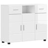 vidaXL Wooden Cabinet High Gloss White Engineered Wood