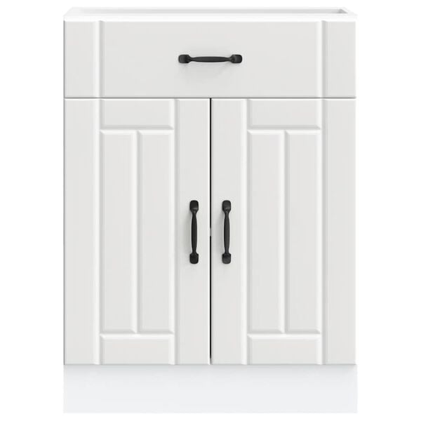 vidaXL Kitchen Base Cabinet Lucca White Engineered Wood