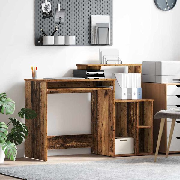 vidaXL Desk with Drawer Old Wood 120.5 x 44 x 88.5 cm Engineered Wood