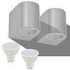 vidaXL Outdoor LED Wall Lights 2 pcs Round Downwards