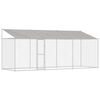 vidaXL Dog Cage with Roof Silver 600 x 200 x 256 cm Steel and PE