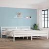vidaXL Bed Frame without Mattress White Solid Wood 180x200 cm Super King