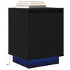 vidaXL Bedside Cabinet with LED Lights Black 38x34x50 cm