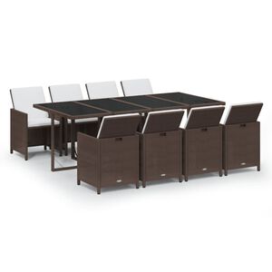 vidaXL Garden Dining Set | Brown and Cream White