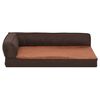vidaXL Ergonomic Dog Bed Mattress 90x64 cm Linen Look Fleece Brown