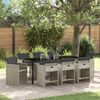vidaXL Garden Dining Set 9 pcs Light Grey Poly Rattan