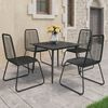 vidaXL 5 Piece Garden Dining Set PVC Rattan Black