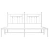 vidaXL Metal Bed Frame without Mattress with Headboard White 180x200cm