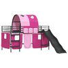 vidaXL Kids'Loft Bed Frame Black and Pink 79.5 x 200 cm Metal