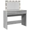 vidaXL Dressing Table with LED Grey Sonoma 100x40x120 cm