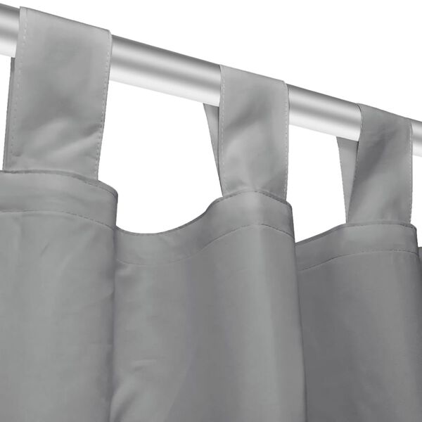 vidaXL Micro-Satin Curtains 2 pcs with Loops 140x175 cm Grey