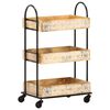 vidaXL 3-Tier Kitchen Trolley 46x30x76 cm Solid Mango Wood