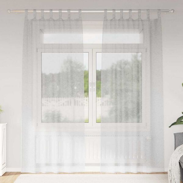 vidaXL Voile Curtain 2 pcs Light Grey 260 x 140 cm Polyester