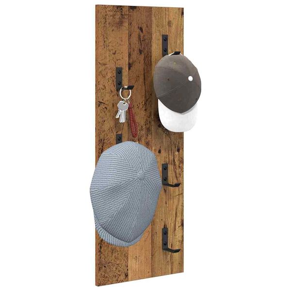 vidaXL Wall-Mounted Coat Rack Wall-mounted Old Wood 30 x 1.5 x 80 cm