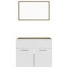 vidaXL 2 Piece Bathroom Furniture Set White and Sonoma Oak Engineered Wood
