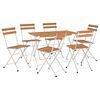 vidaXL 7 Piece Folding Bistro Set Solid Wood Acacia and Steel
