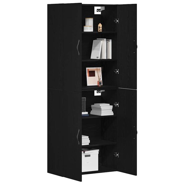 vidaXL Wall-Mounted Cabinet 2 pcs Black Oak 69.5 x 34 x 90 cm