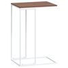 vidaXL Side Table | White and Brown | Engineered Wood, Iron | Decorative Inlays