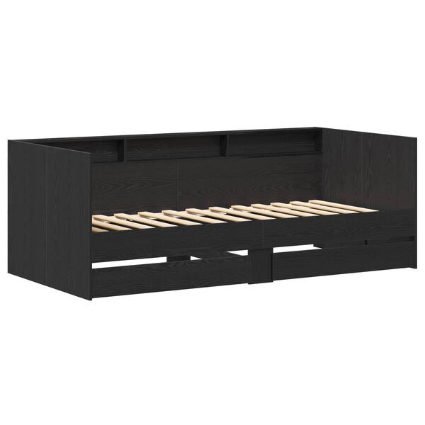 vidaXL Day Bed with Drawer Grey 90 x 200 cm Engineered Wood