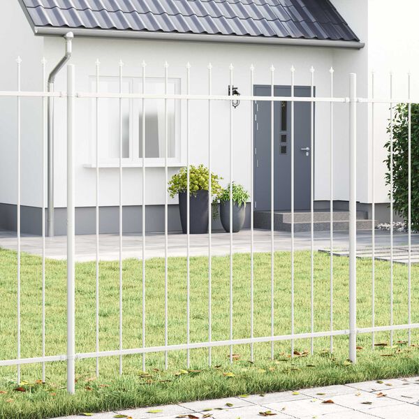 vidaXL Garden Fence White 1.7 x 1.5 m Powder-coated Steel