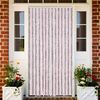 vidaXL Fly Curtain Silver Grey and Pink 118x220 cm Chenille