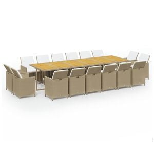 vidaXL Garden Dining Set | Beige and brown