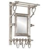 vidaXL Luggage Rack with Coat Hangers Wall Mounted Aluminium